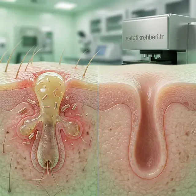 Akne iyileşme süreci ve mikroskobik gözenek temizliği